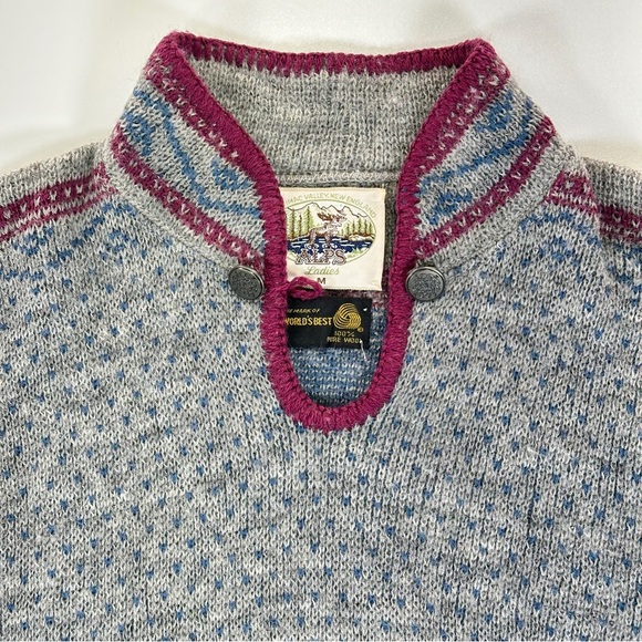 Alps wool sweater womens heritage knit mock neck pullover medium - Picture 6 of 12
